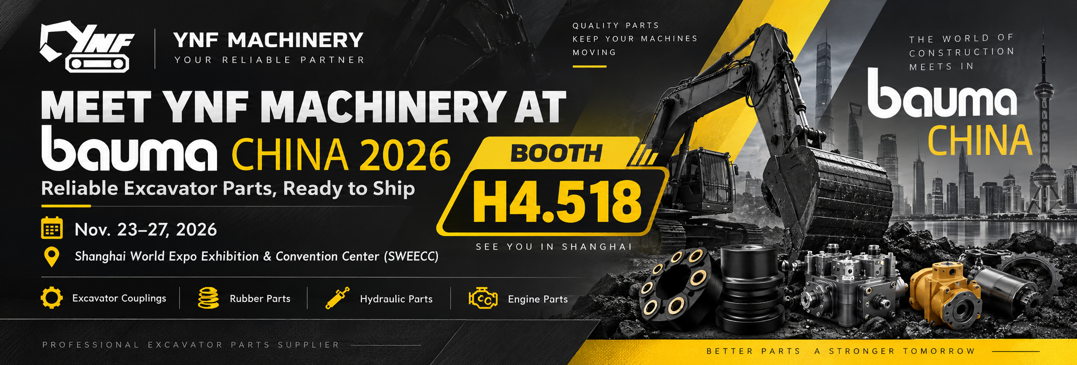 সর্বশেষ কোম্পানি ব্লগ সম্পর্কে Meet YNF Machinery at bauma CHINA 2026 – Visit Us at Booth H4.518