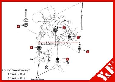 কেনা OEM Komatsu Spare Parts PC200-6 Engine Mounting 20Y-01-12210 20Y-01-12221 online manufacture